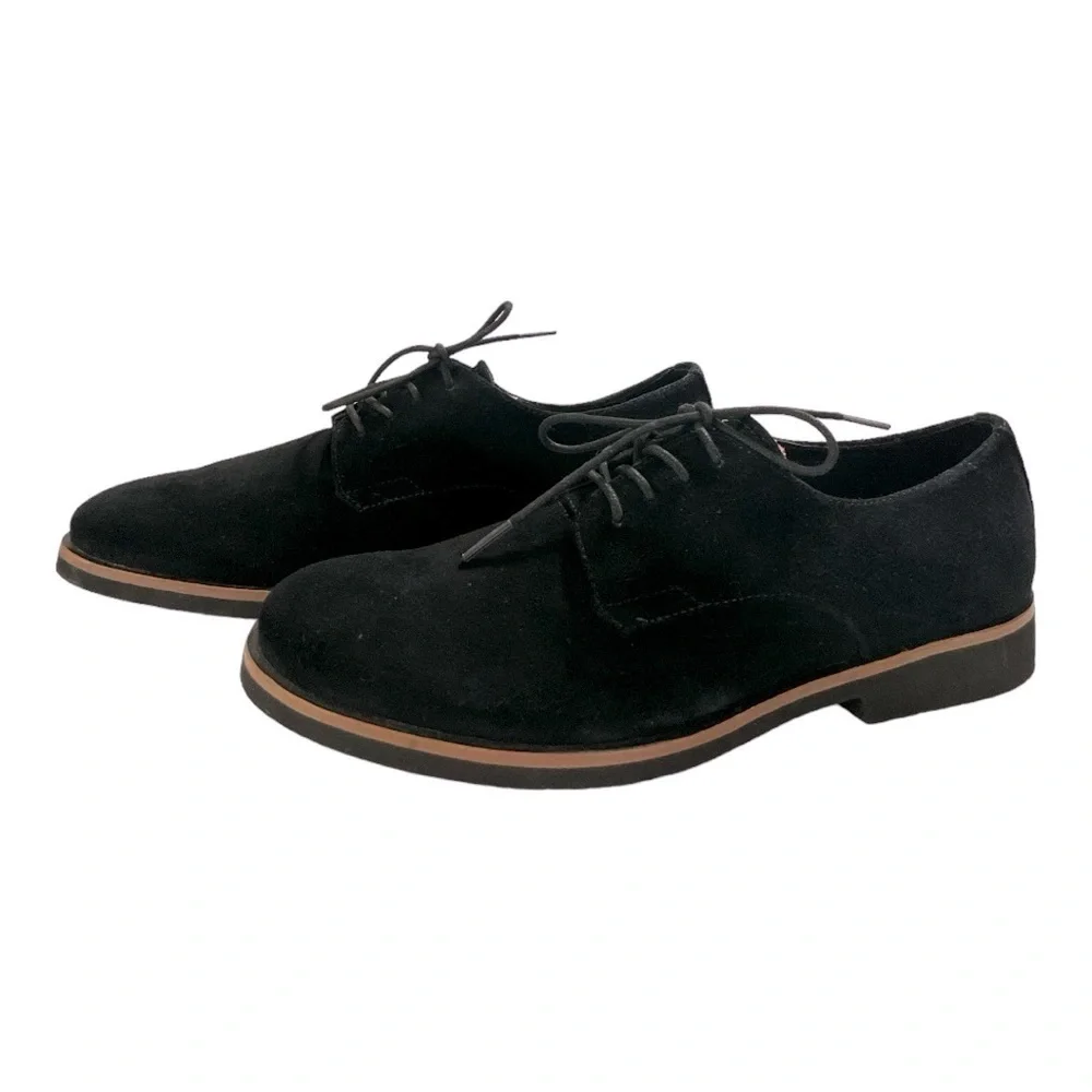 Calvin Klein Men's Faustino Calf Suede Oxfords Black Size 8